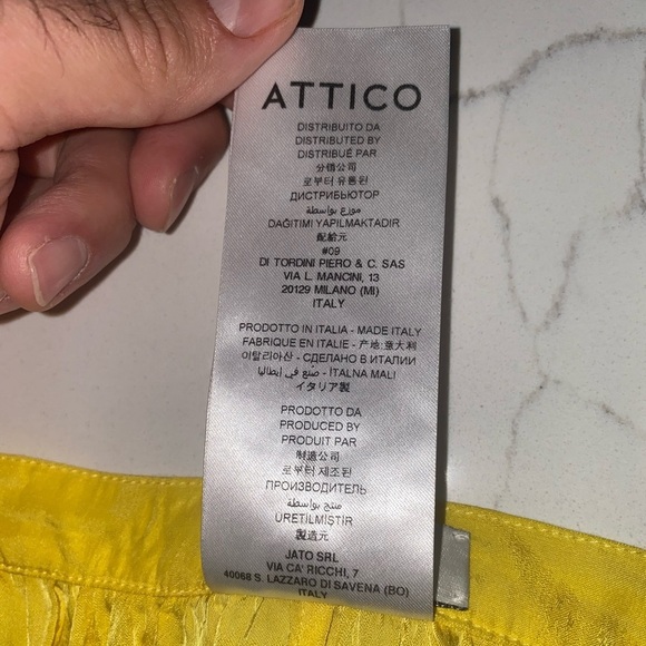 ATTICO Asymmetric Jacquard Ruffle yellow skirt - Picture 7 of 10